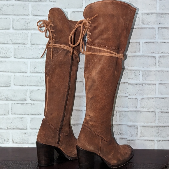 FreeBird Brock Over the Knee Brown Suede Boots size 8 - Picture 8 of 14
